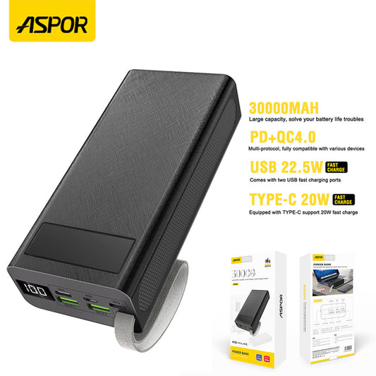 Aspor A306 Big Capacity Of 30000mAh Power Bank