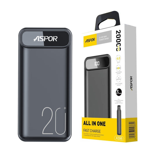 Aspor A396 PD 20000MAH Fast Charging Power Bank