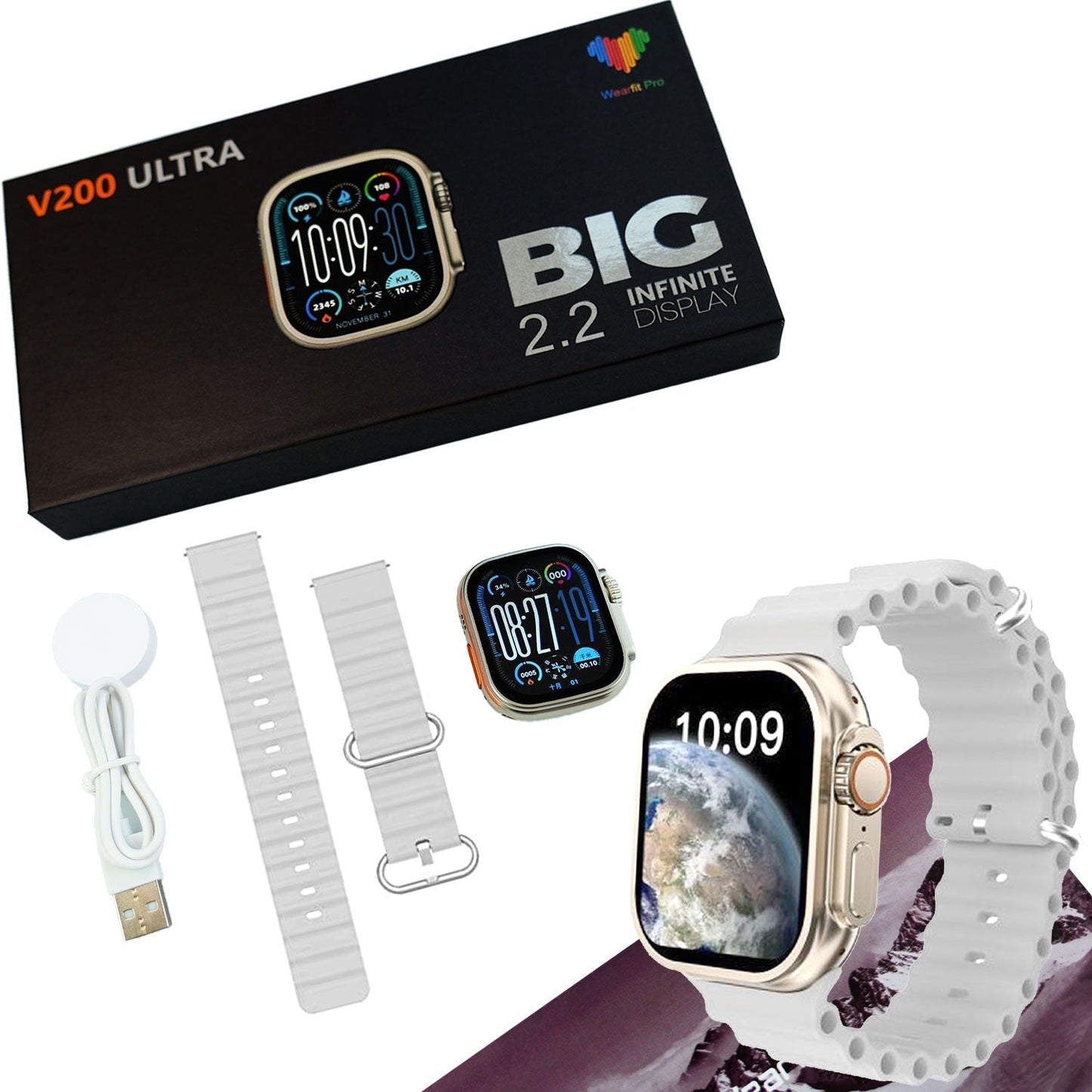 V200 New Fashion Ultra Sports Smart Watch Waterproof